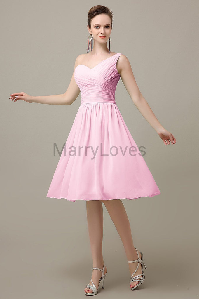 One Shoulder Chiffon Bridesmaid Dresses