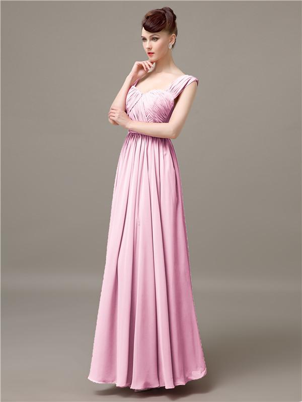 Square Chiffon Floor-Length Bridesmaid Dresses