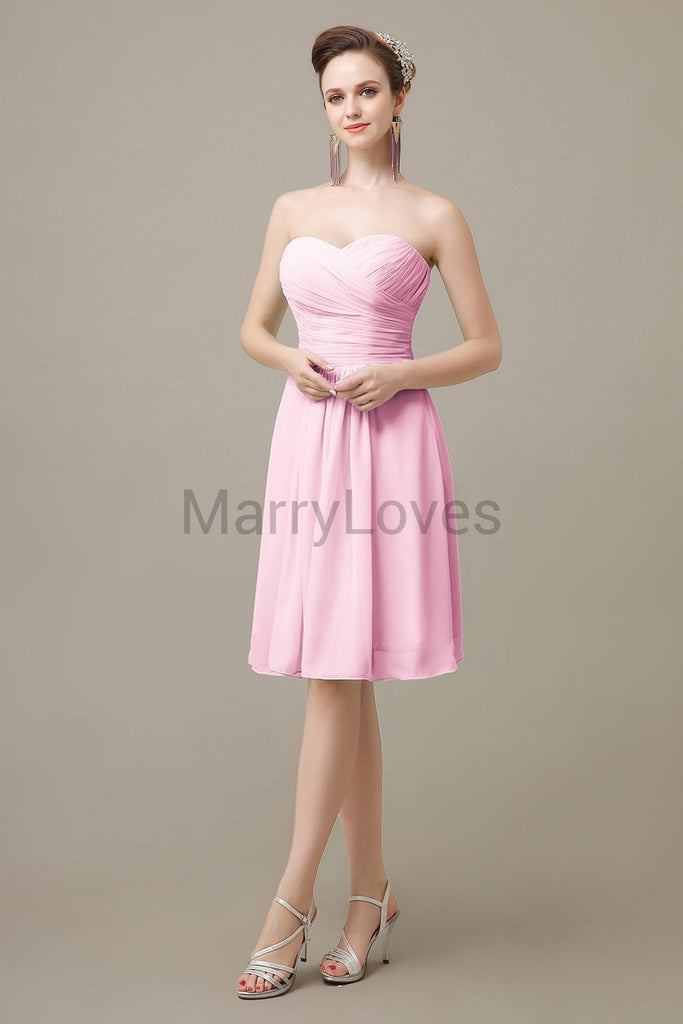 Sweetheart Chiffon Pleats Bridesmaid Dresses