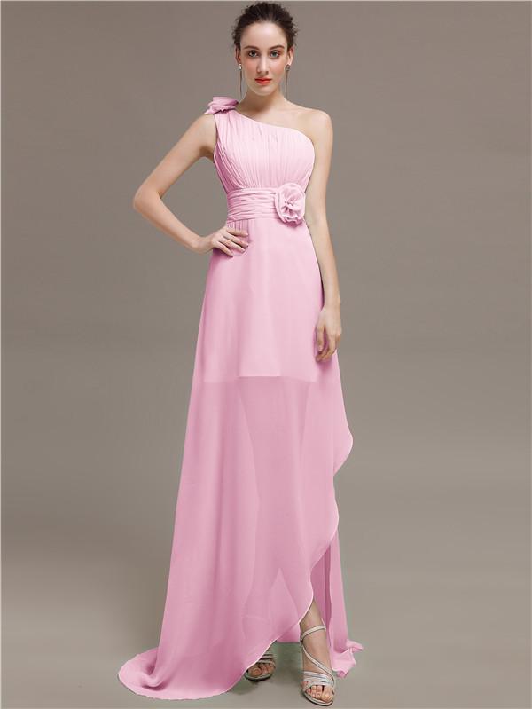 One Shoulder Flowers Bridesmaid Dresses