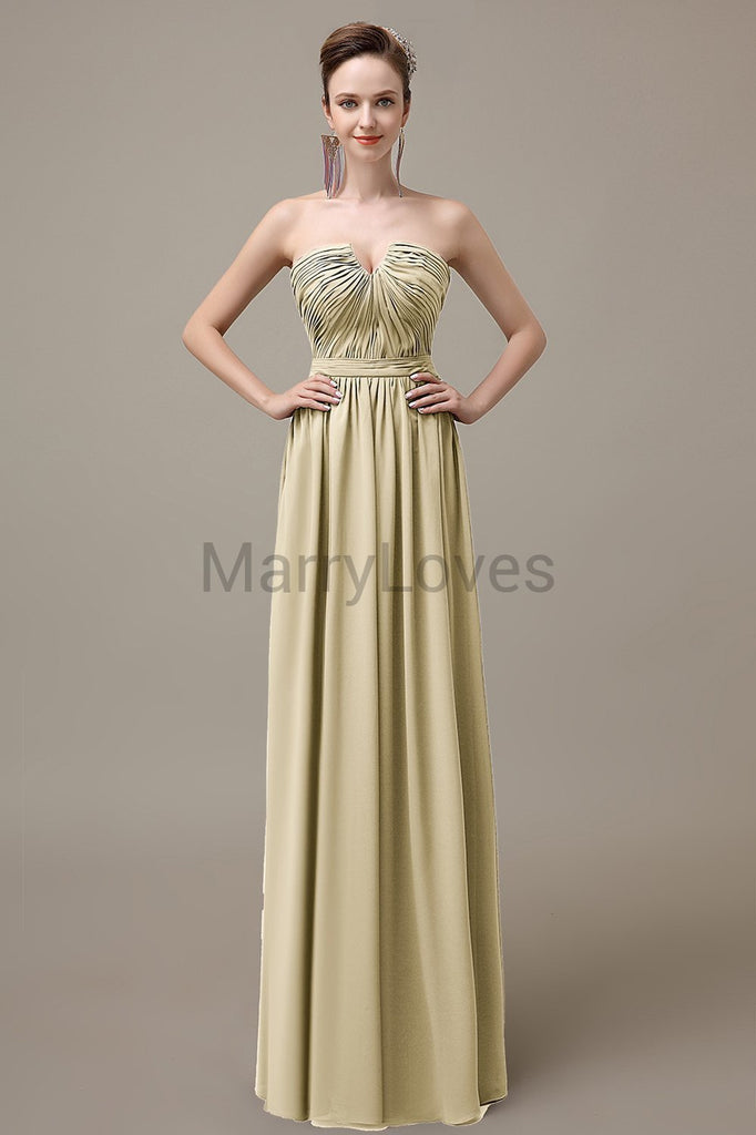 Sweetheart Chiffon Floor Length Bridesmaid Dresses