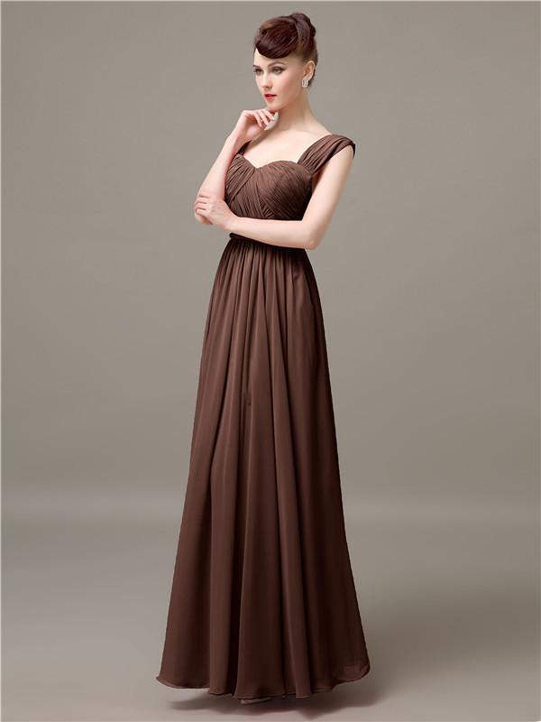 Square Chiffon Floor-Length Bridesmaid Dresses