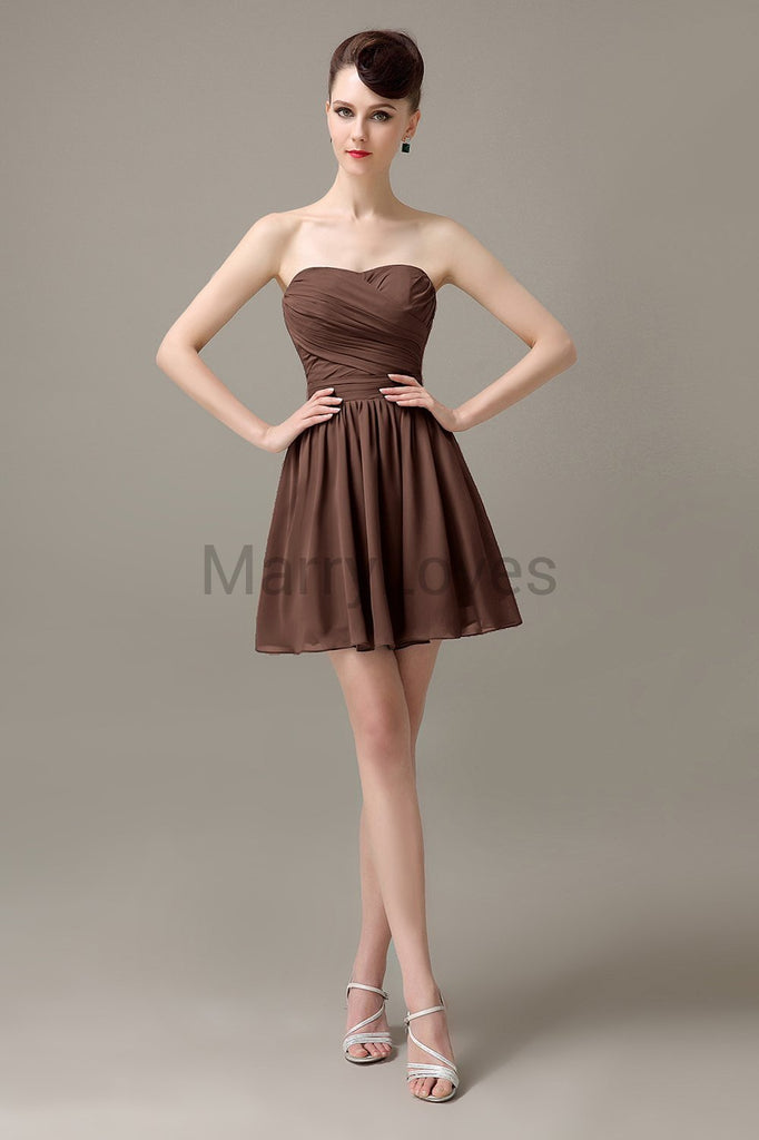 Sweetheart Chiffon Short Bridesmaid Dresses
