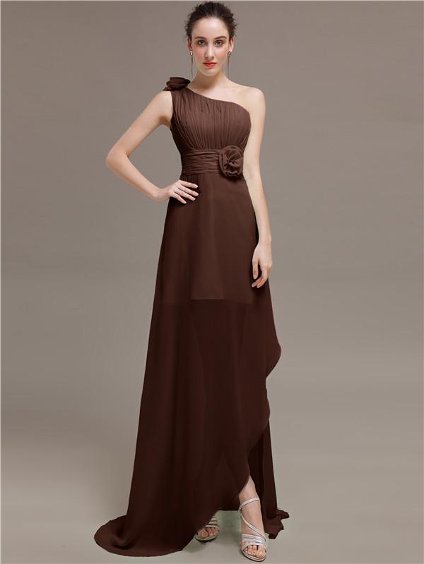One Shoulder Flowers Bridesmaid Dresses