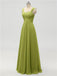 Strap Chiffon Floor Length Bridesmaid Dresses