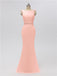 Mermaid Bateau Chiffon Floor Length Bridesmaid Dresses
