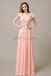 Floor Length Chiffon Bridesmaid Dresses with Pleated