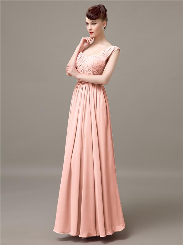 Square Chiffon Floor-Length Bridesmaid Dresses