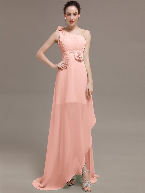 One Shoulder Flowers Bridesmaid Dresses