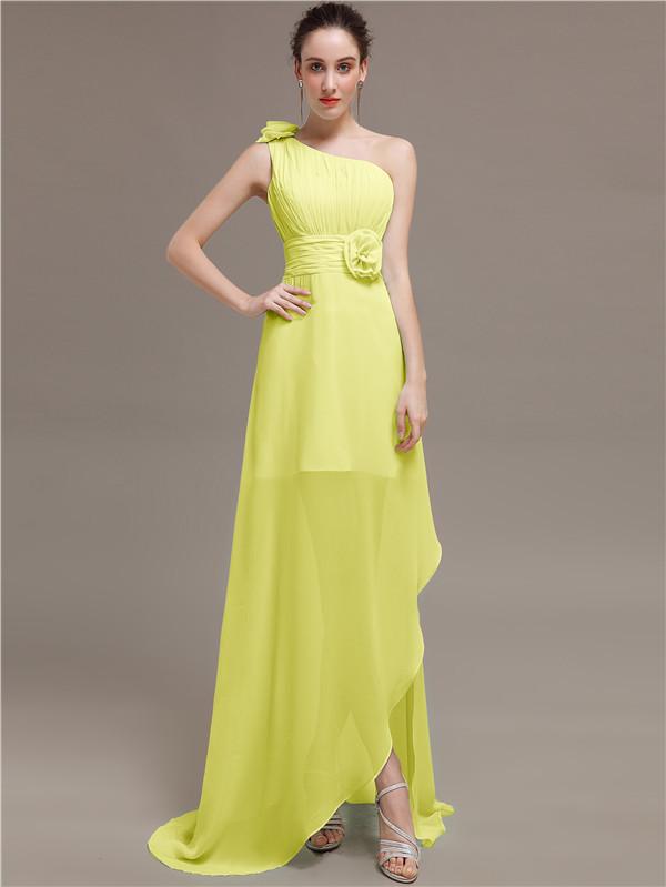 One Shoulder Flowers Bridesmaid Dresses