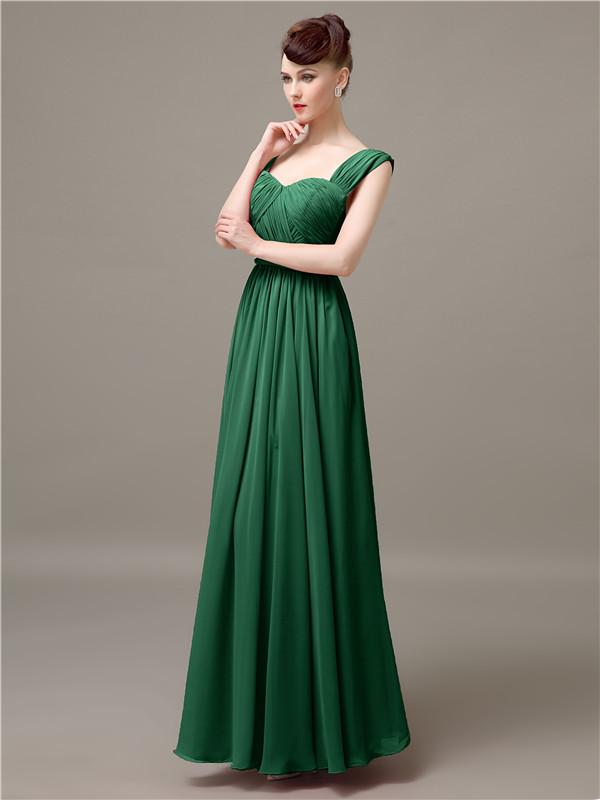Square Chiffon Floor-Length Bridesmaid Dresses