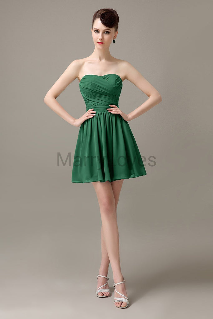 Sweetheart Chiffon Short Bridesmaid Dresses