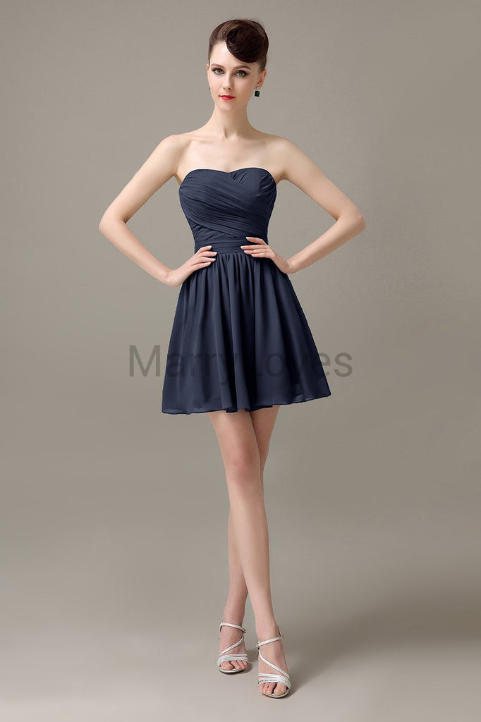 Sweetheart Chiffon Short Bridesmaid Dresses