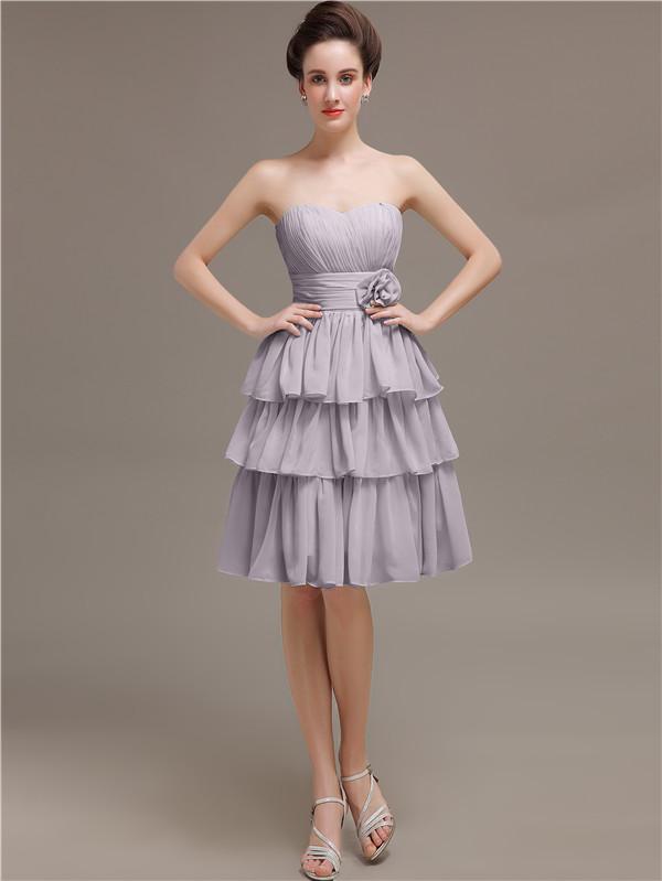 Sweetheart Pleats Short Bridesmaid Dresses