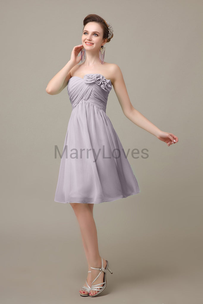 Pleated Sweetheart Chiffon Bridesmaid Dresses