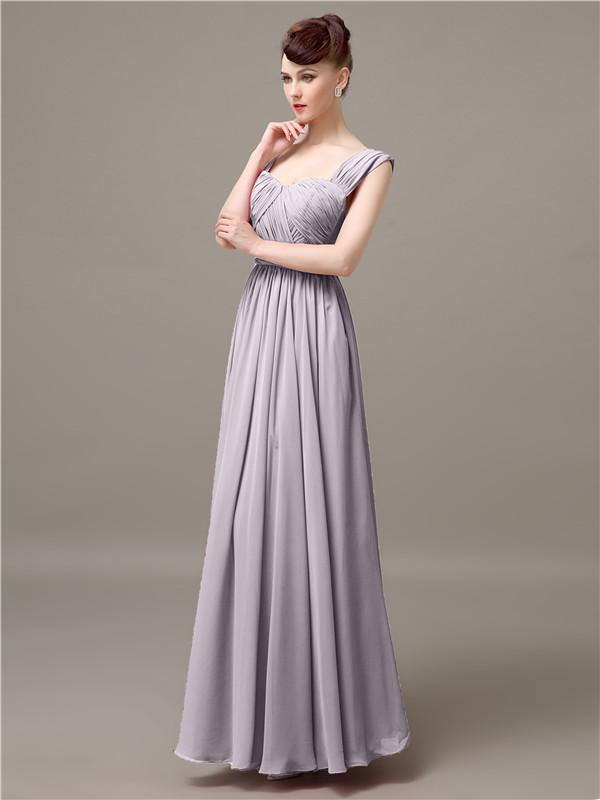 Square Chiffon Floor-Length Bridesmaid Dresses