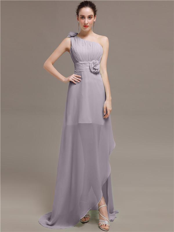 One Shoulder Flowers Bridesmaid Dresses