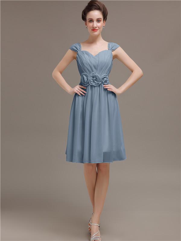 Straps Chiffon Short Bridesmaid Dresses
