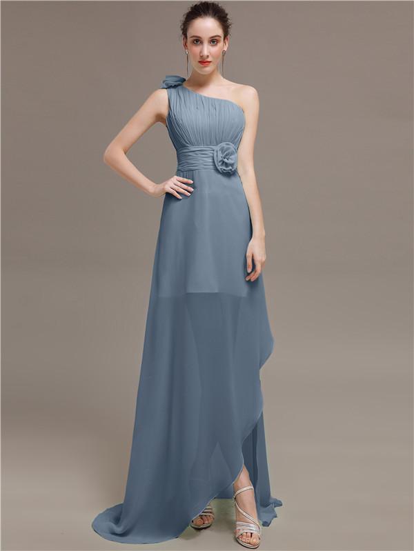 One Shoulder Flowers Bridesmaid Dresses