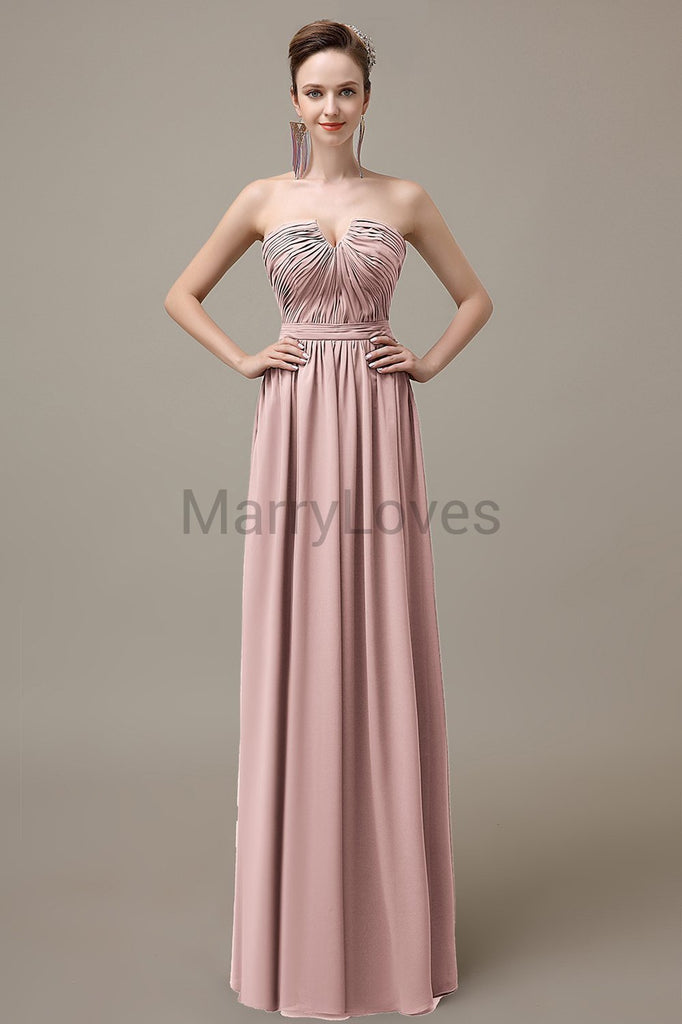 Sweetheart Chiffon Floor Length Bridesmaid Dresses