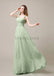 Square Neck Pleats Floor Length Bridesmaid Dresses