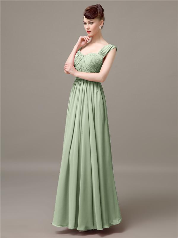Square Chiffon Floor-Length Bridesmaid Dresses