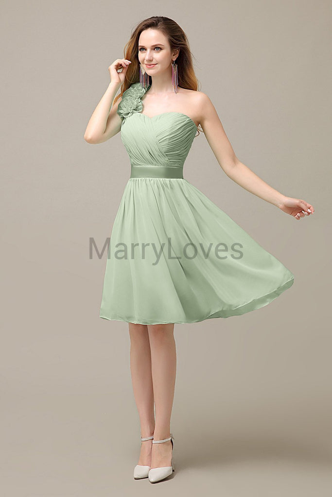 Charming One Shoulder Chiffon Bridesmaid Dresses