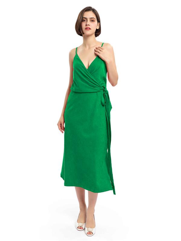 Spaghetti Straps V-neck Split Bridesmaid Dresses