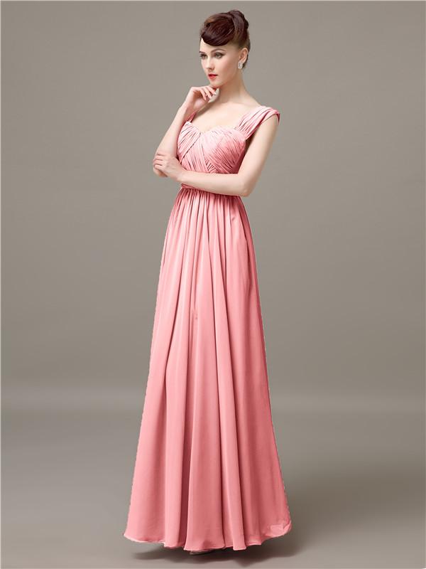 Square Chiffon Floor-Length Bridesmaid Dresses