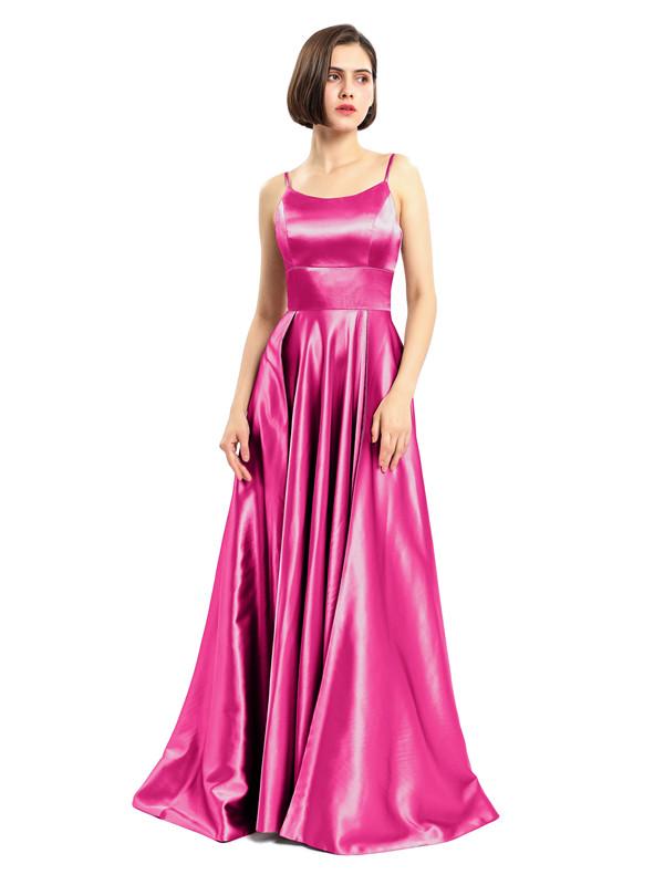 A-line Spaghetti Straps Simple Prom Dresses
