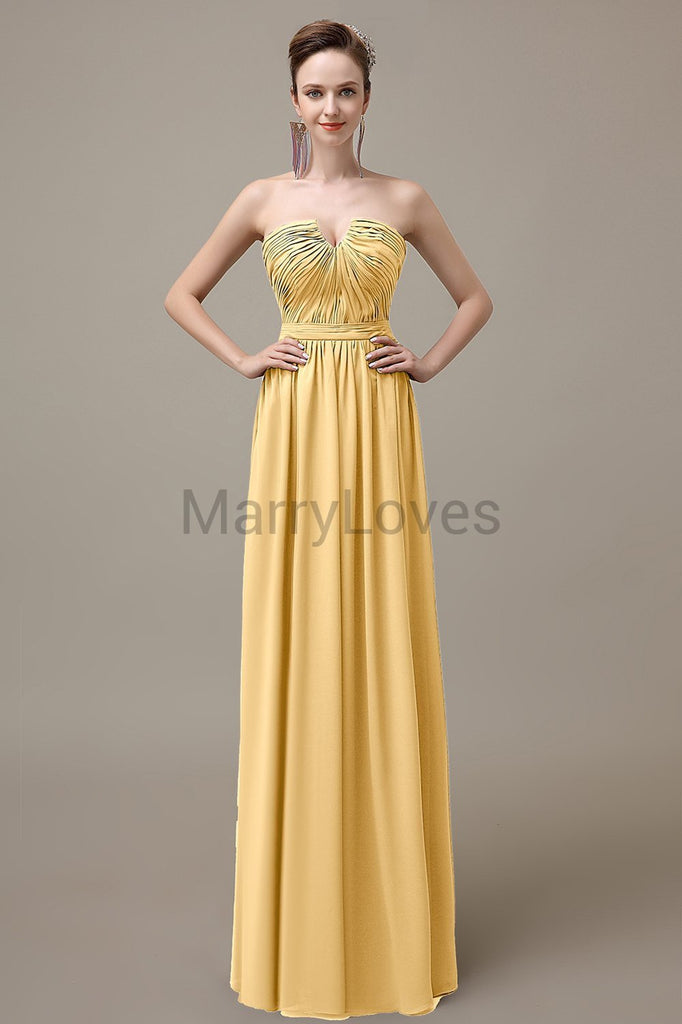 Sweetheart Chiffon Floor Length Bridesmaid Dresses