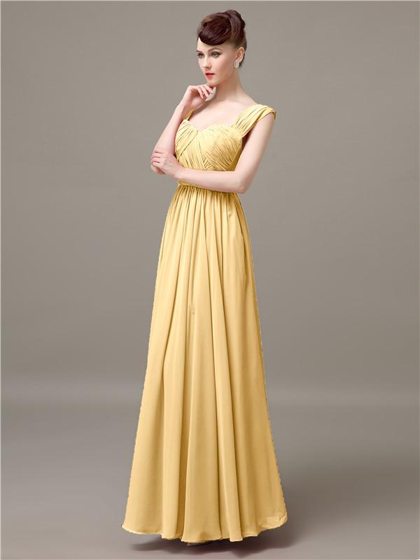 Square Chiffon Floor-Length Bridesmaid Dresses