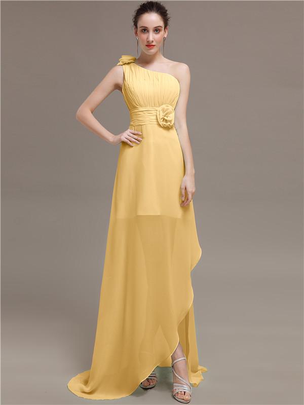 One Shoulder Flowers Bridesmaid Dresses