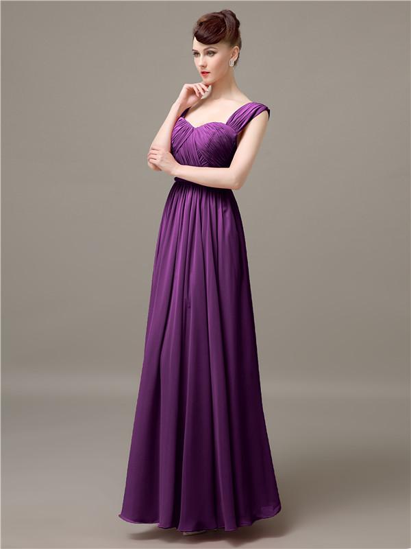 Square Chiffon Floor-Length Bridesmaid Dresses