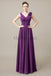 V-Neck Long Chiffon Bridesmaid Dresses