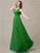 One Shoulder Chiffon Floor-Length Bridesmaid Dresses