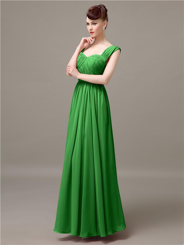 Square Chiffon Floor-Length Bridesmaid Dresses
