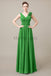 V-Neck Long Chiffon Bridesmaid Dresses