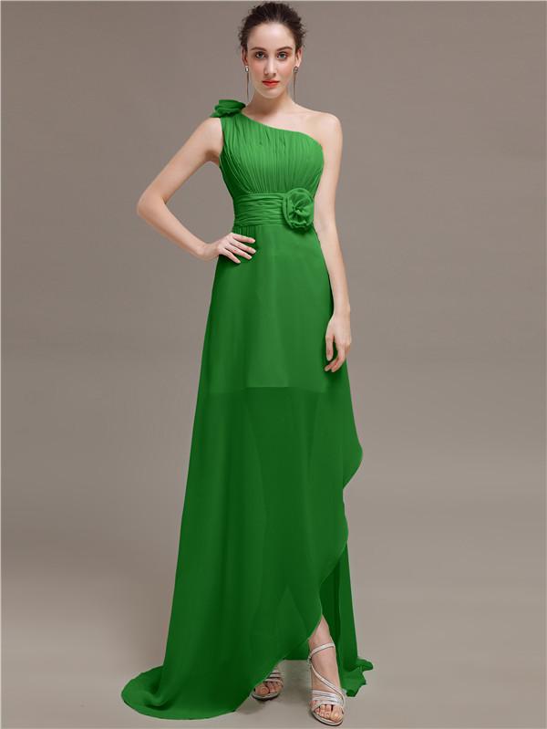 One Shoulder Flowers Bridesmaid Dresses