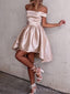 Off Shoulder A-line Satin Short Homecoming Dresses, HM1075