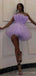 Sexy A-line Strapless Tulle Short Homecoming Dresses, HM1083