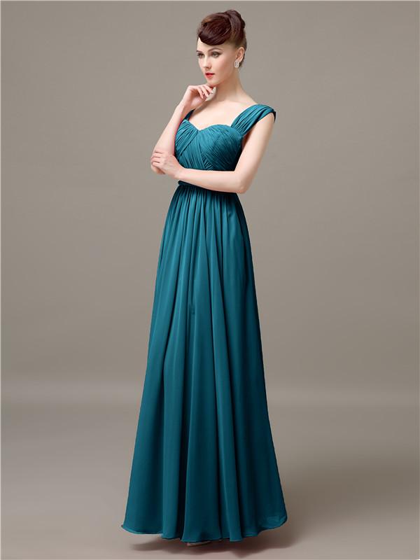 Square Chiffon Floor-Length Bridesmaid Dresses