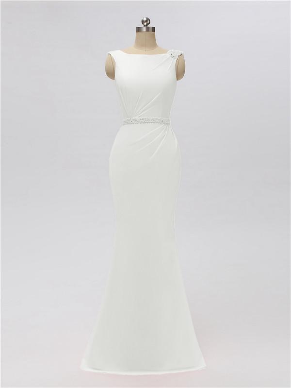 Mermaid Bateau Chiffon Floor Length Bridesmaid Dresses