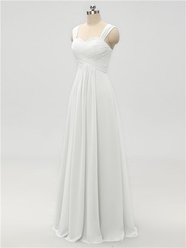 Strap Chiffon Floor Length Bridesmaid Dresses