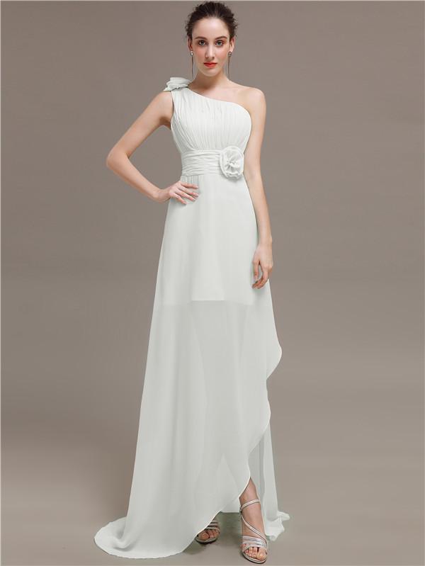 One Shoulder Flowers Bridesmaid Dresses