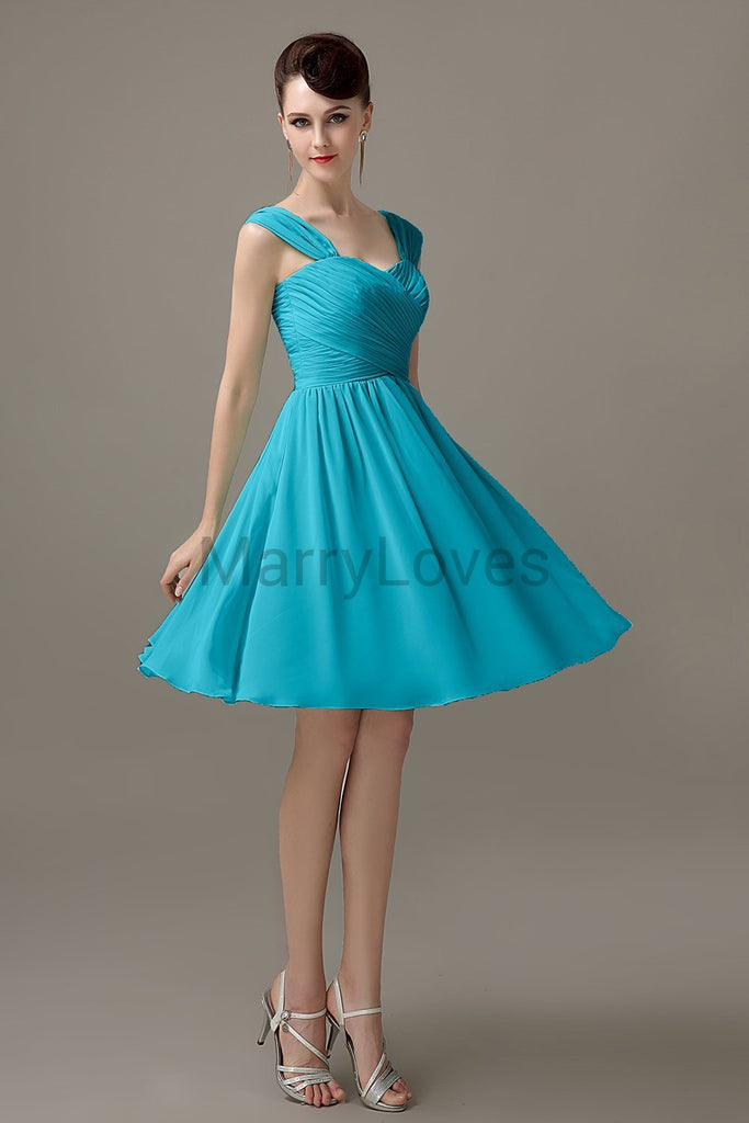 Straps Chiffon Short Bridesmaid dresses