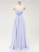 V Neck Chiffon Floor Length Bridesmaid Dresses