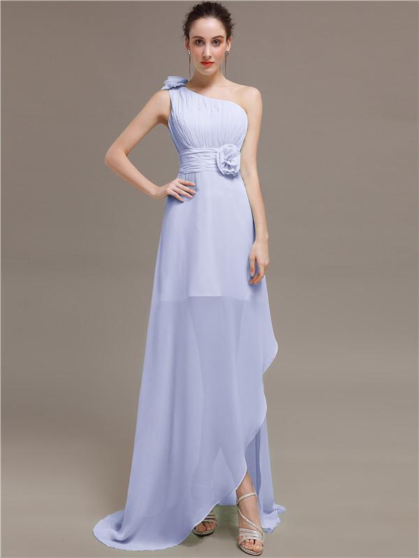 One Shoulder Flowers Bridesmaid Dresses