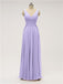 V Neck Chiffon Floor Length Bridesmaid Dresses