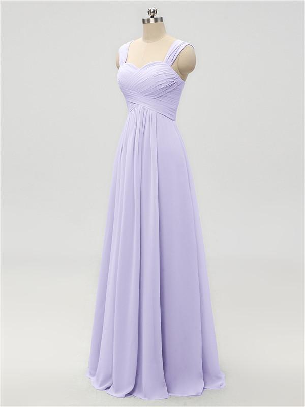 Strap Chiffon Floor Length Bridesmaid Dresses